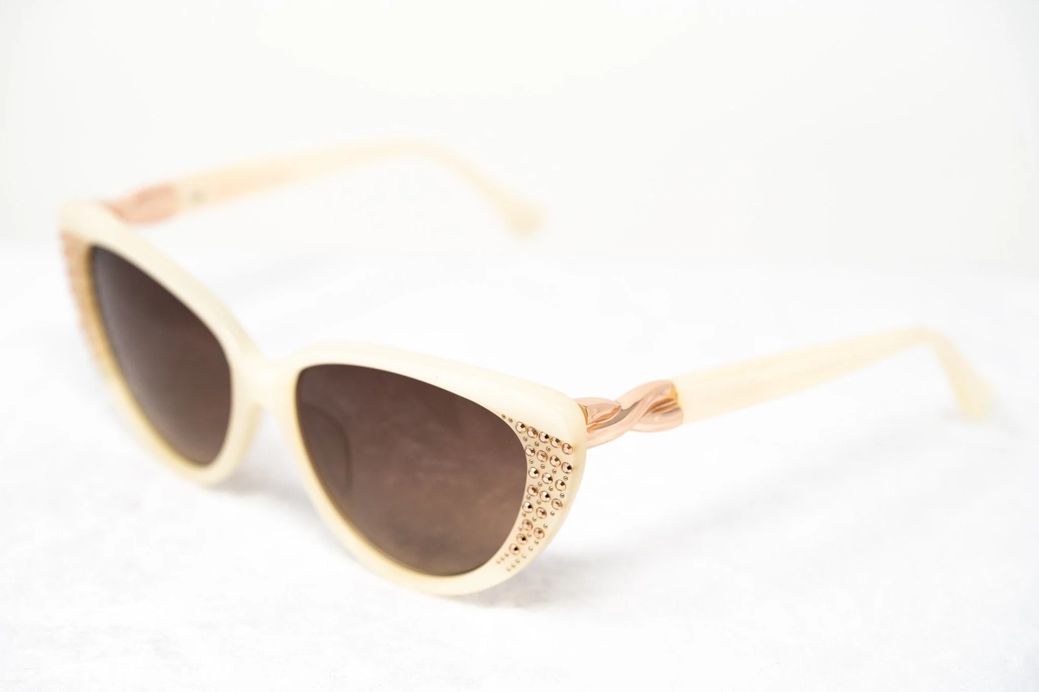 Agent Provocateur Sunglasses Cat Eye Beige and Steel with Brown - Image 5