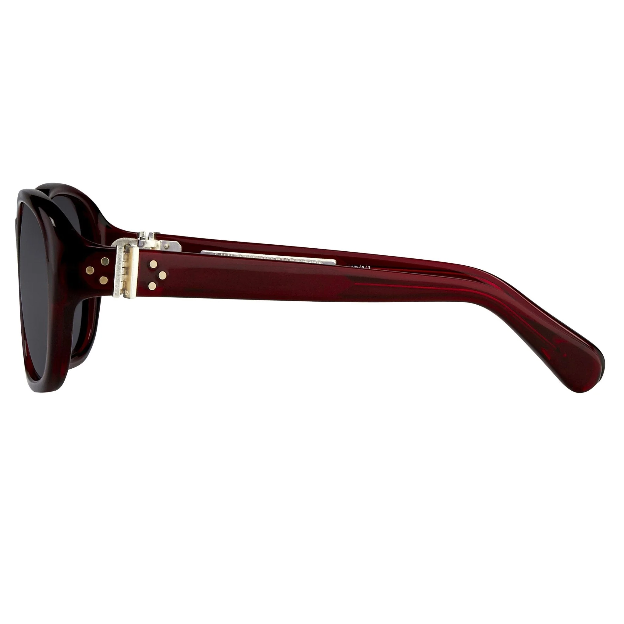 Ann Demeulemeester Sunglasses Oval Red Silver and Blue - Image 4