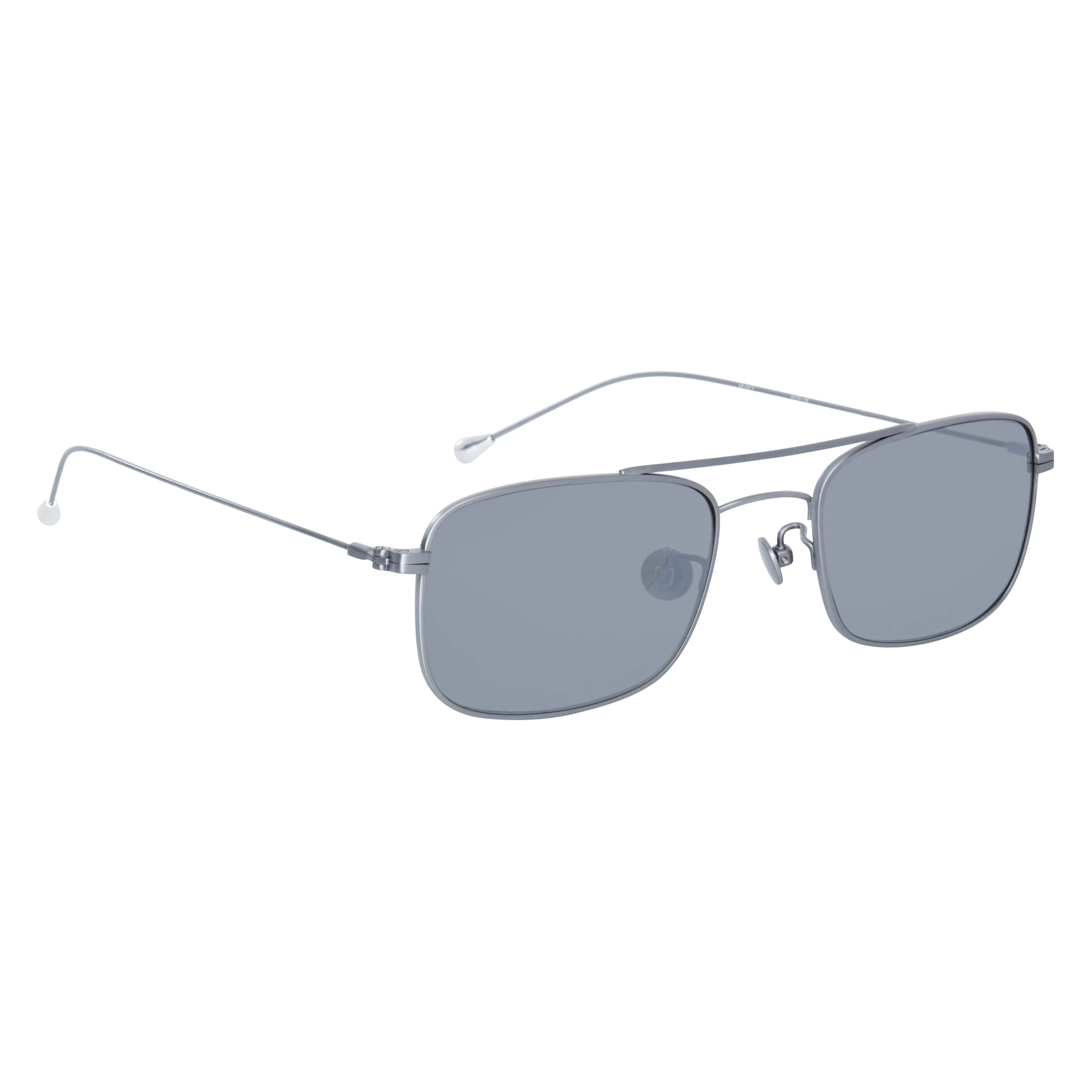 Ann Demeulemeester Sunglasses Rectangular Antique Aviator White Gold & Silver Mirror