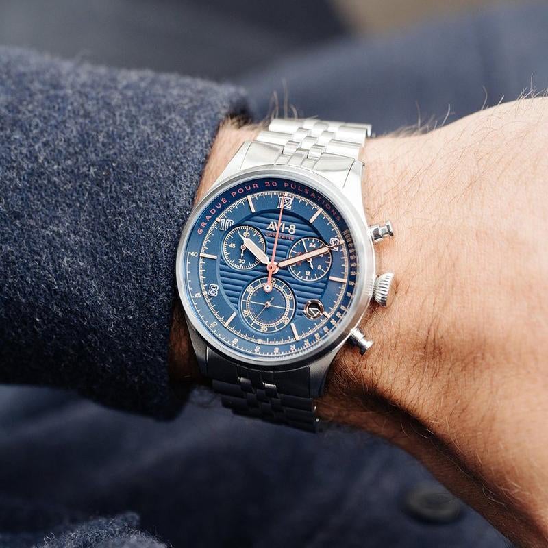 AVI-8 Men's Blue Flyboy Chronograph Watch - Image 2
