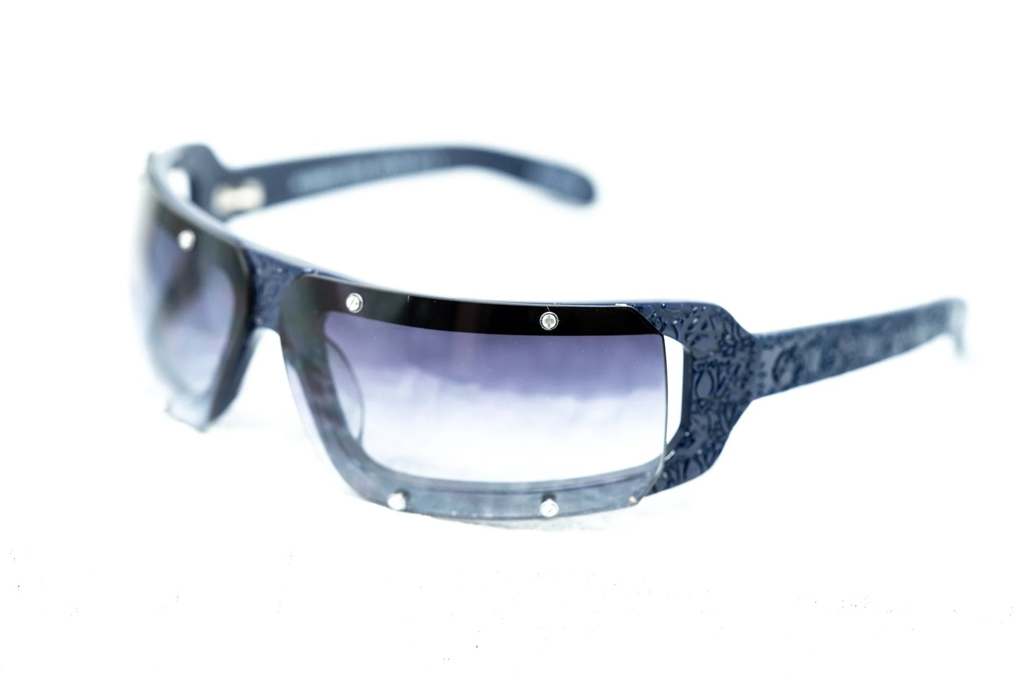 Buddhist Punk Sunglasses Rectangular Navy and Grey - Image 4