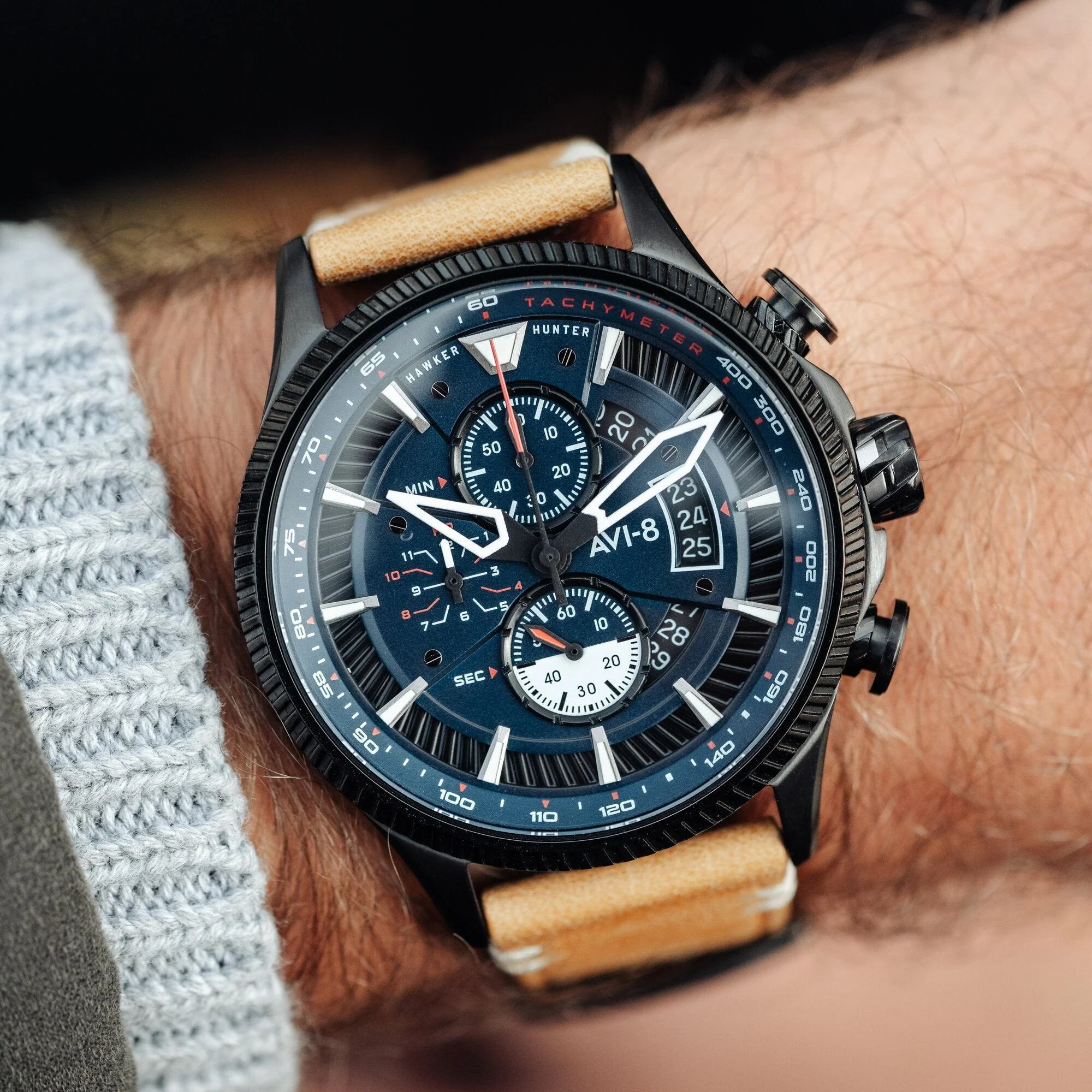 AVI-8 Carbon Navy Hawker Hunter Chronograph Watch - Image 5