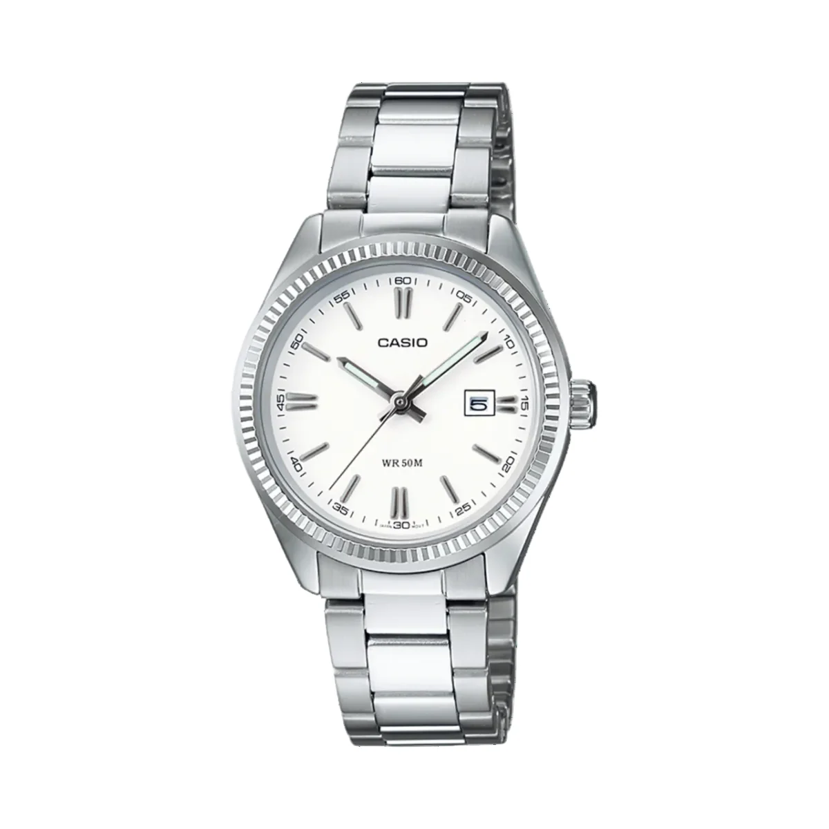 Casio Ladies' White Date Dress Watch