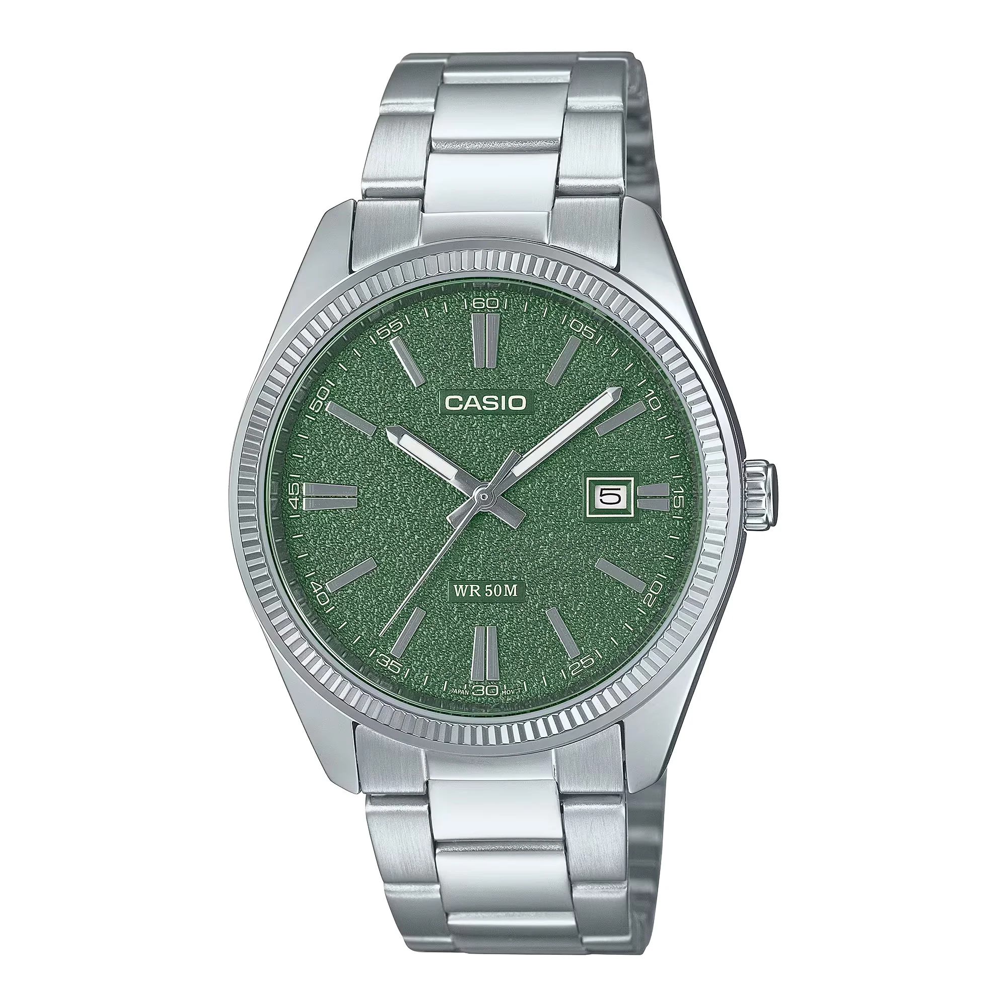 Casio Matte Men's Green Silver Watch