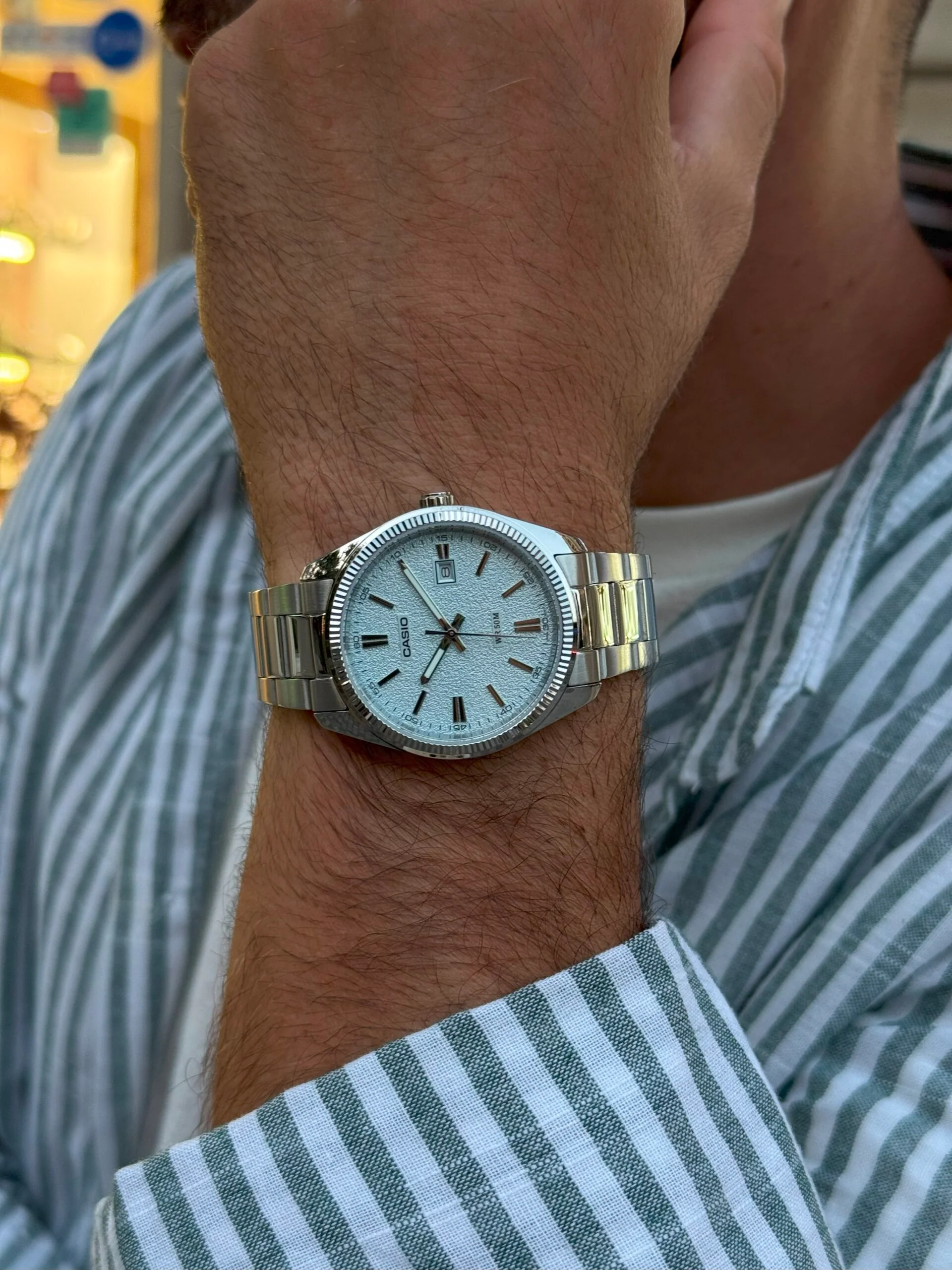 Casio Matte Men's Ice Blue Silver Watch - Image 3