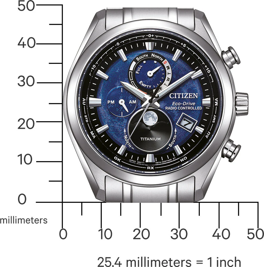 Citizen Eco-Drive Radio Controlled Titanium Blue Men's Watch - Image 4