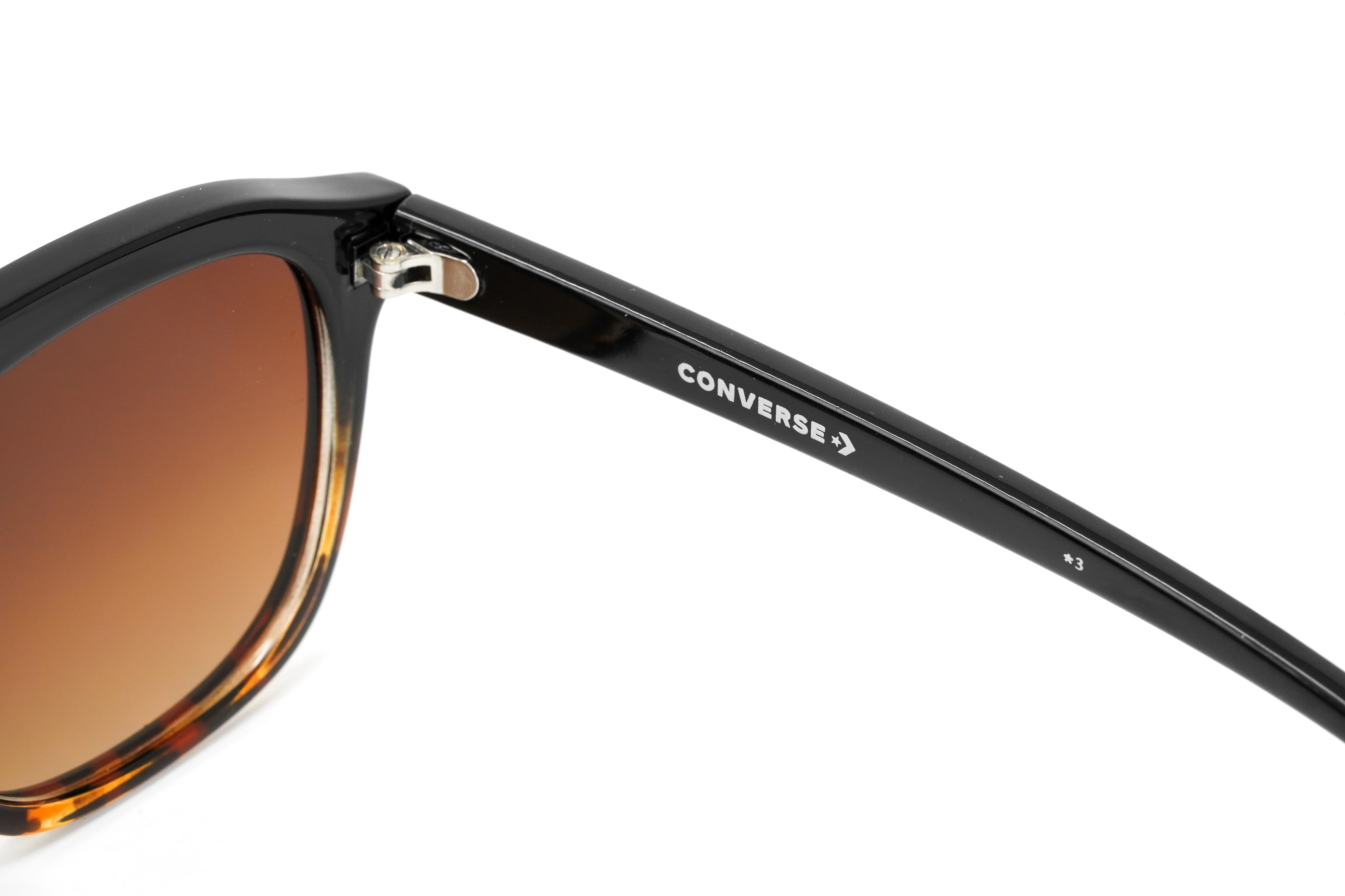 Converse Unisex Sunglasses Square Flat Top Black and Tortoise - Image 3