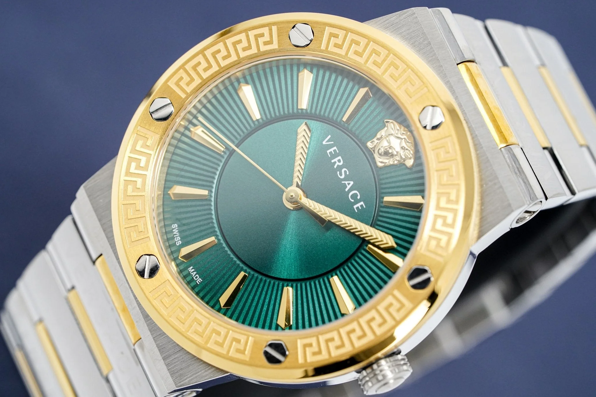 Versace Ladies Watch Greca Logo Two-Tone Green - Image 2