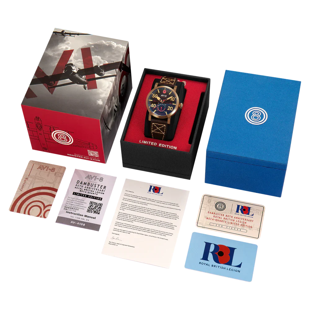 AVI-8 80th Anniversary Royal British Limited Edition Mens Carbon Brown - Image 2