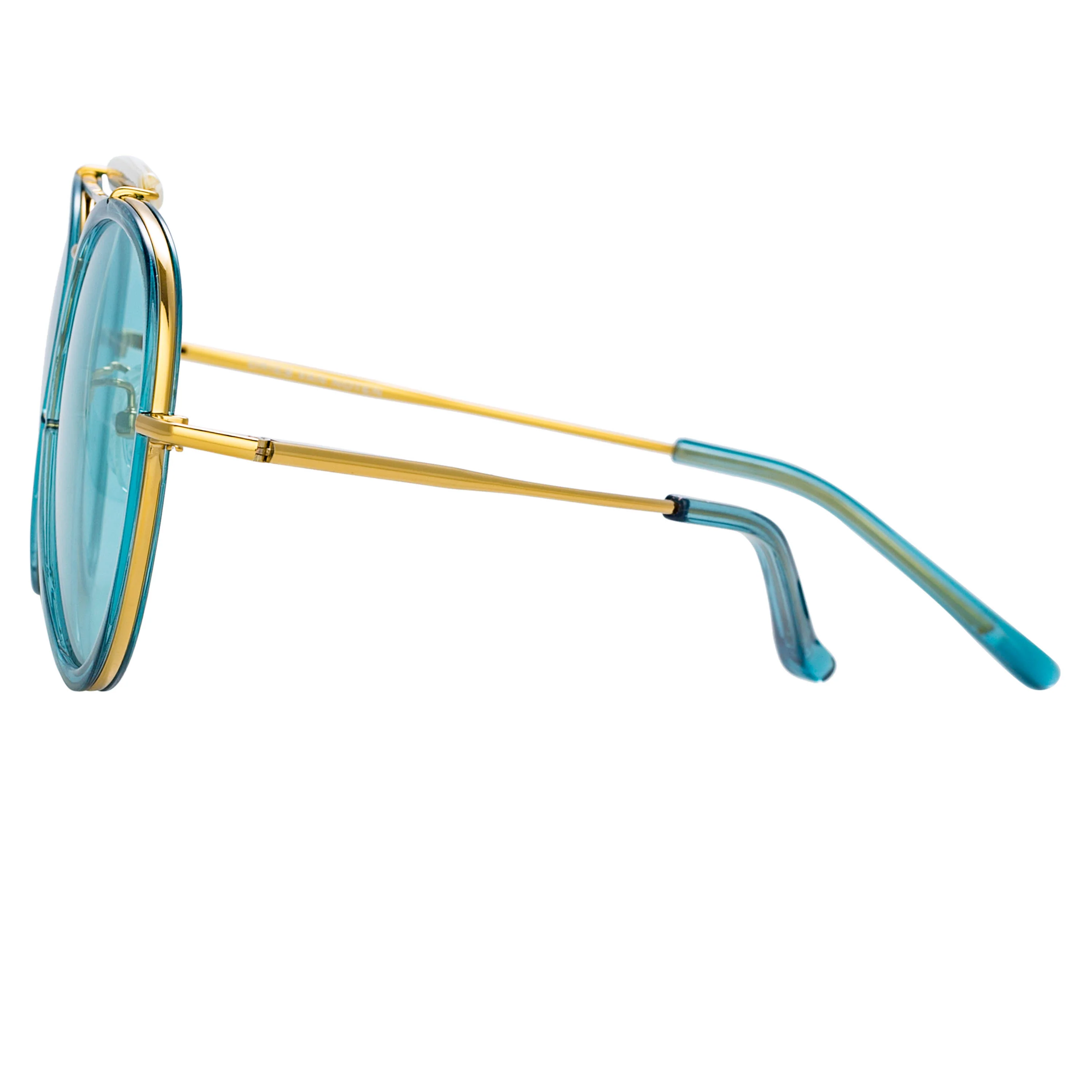 Dries Van Noten Ladies Aviator Blue Sunglasses - Image 3