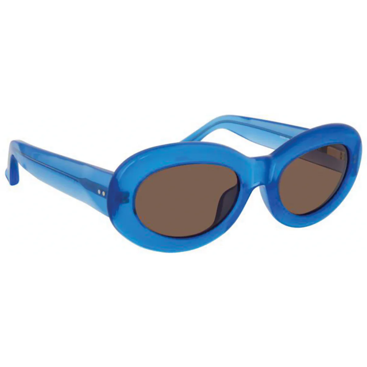Dries Van Noten Ladies Oval Brown Sunglasses