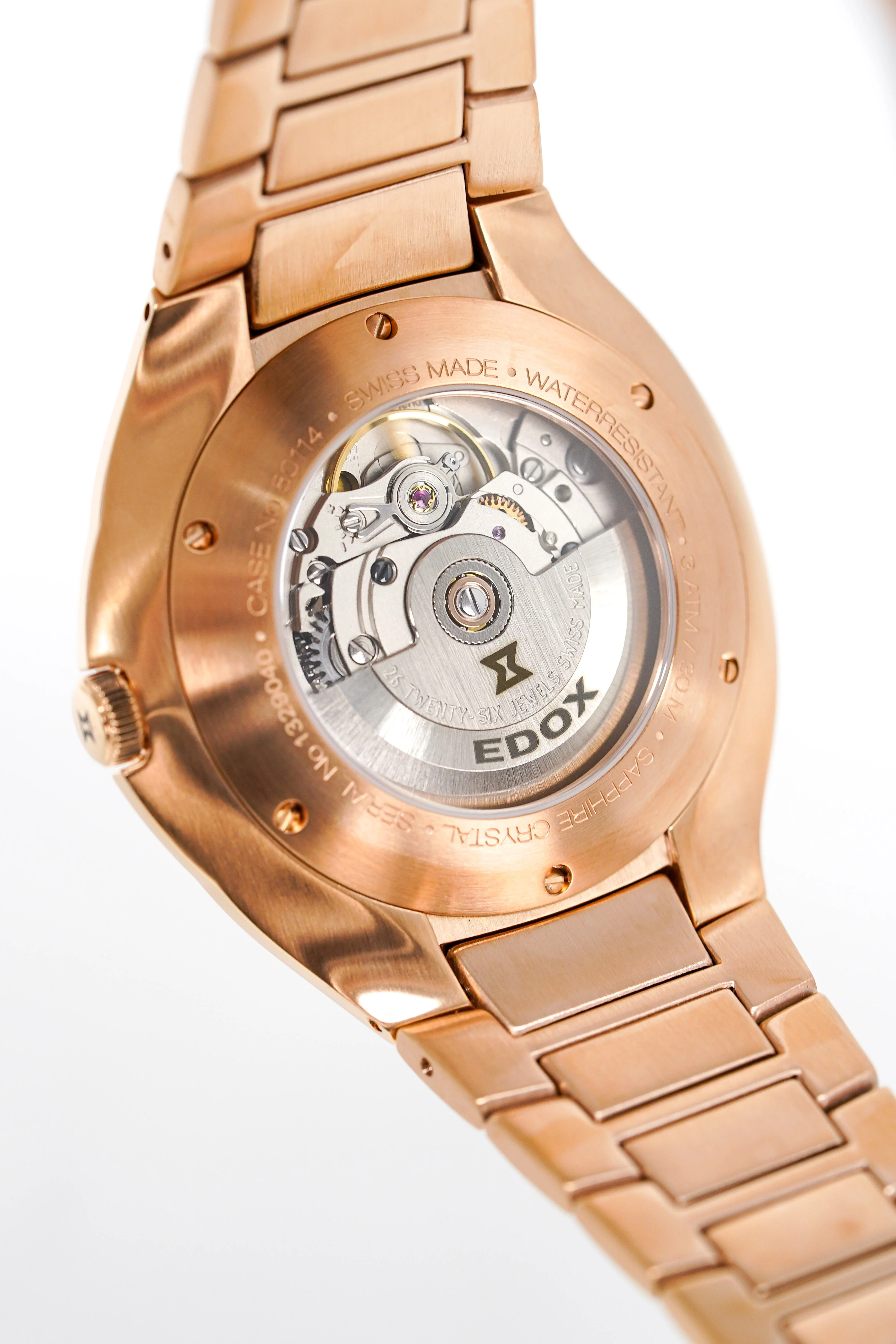 Edox Men's Automatic Watch Les Bèmonts Ultra Slim Silver Rose Gold 42mm 80114 37R AIR - Image 2