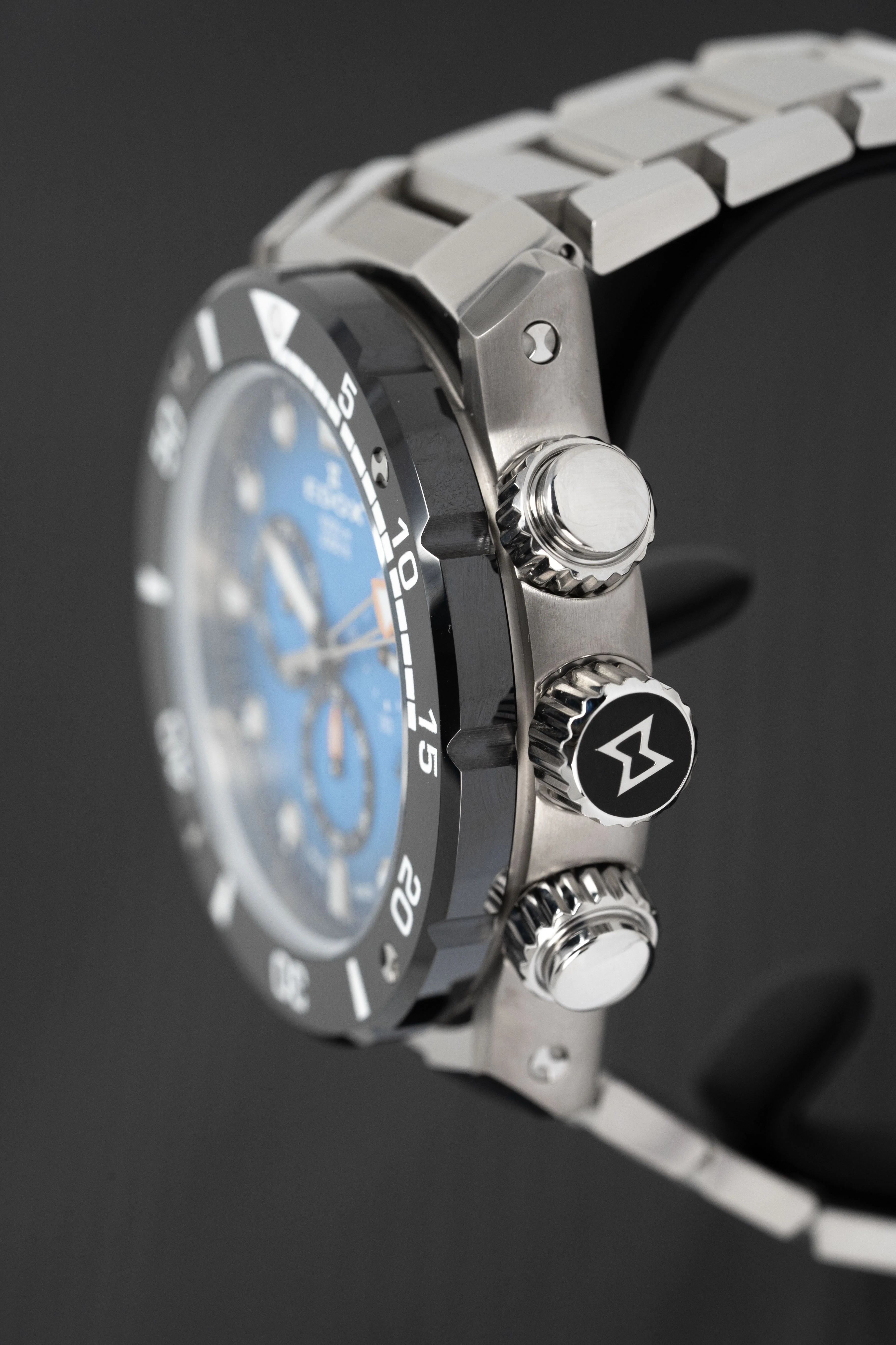 Edox Men's Watch CO-1 Chronograph Blue Titanium - Image 9