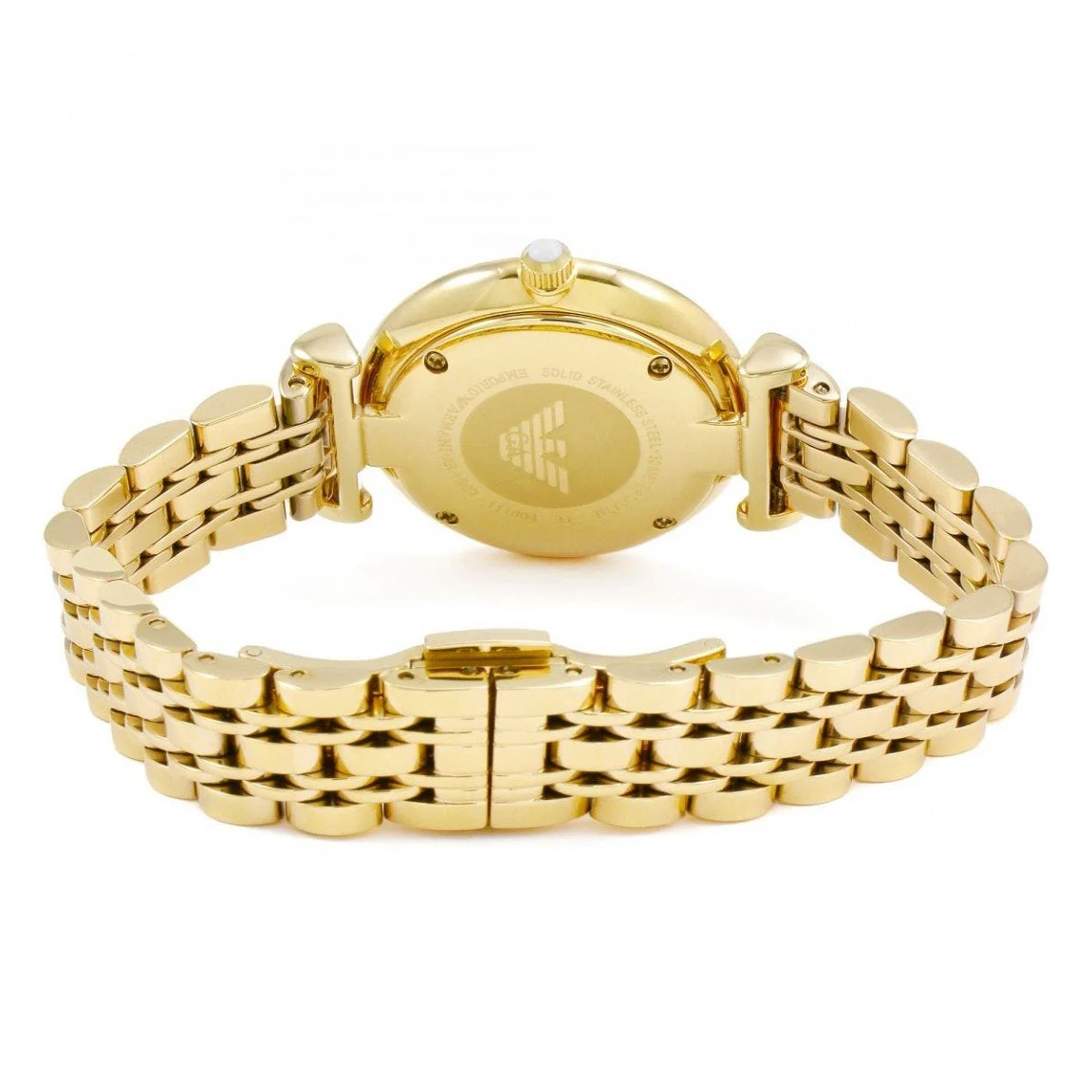 Emporio Armani Ladies Mother of Pearl Gold Watch - Image 2