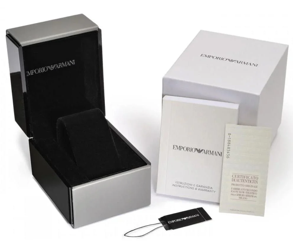 Emporio Armani Ladies Mother of Pearl Gold Watch - Image 3