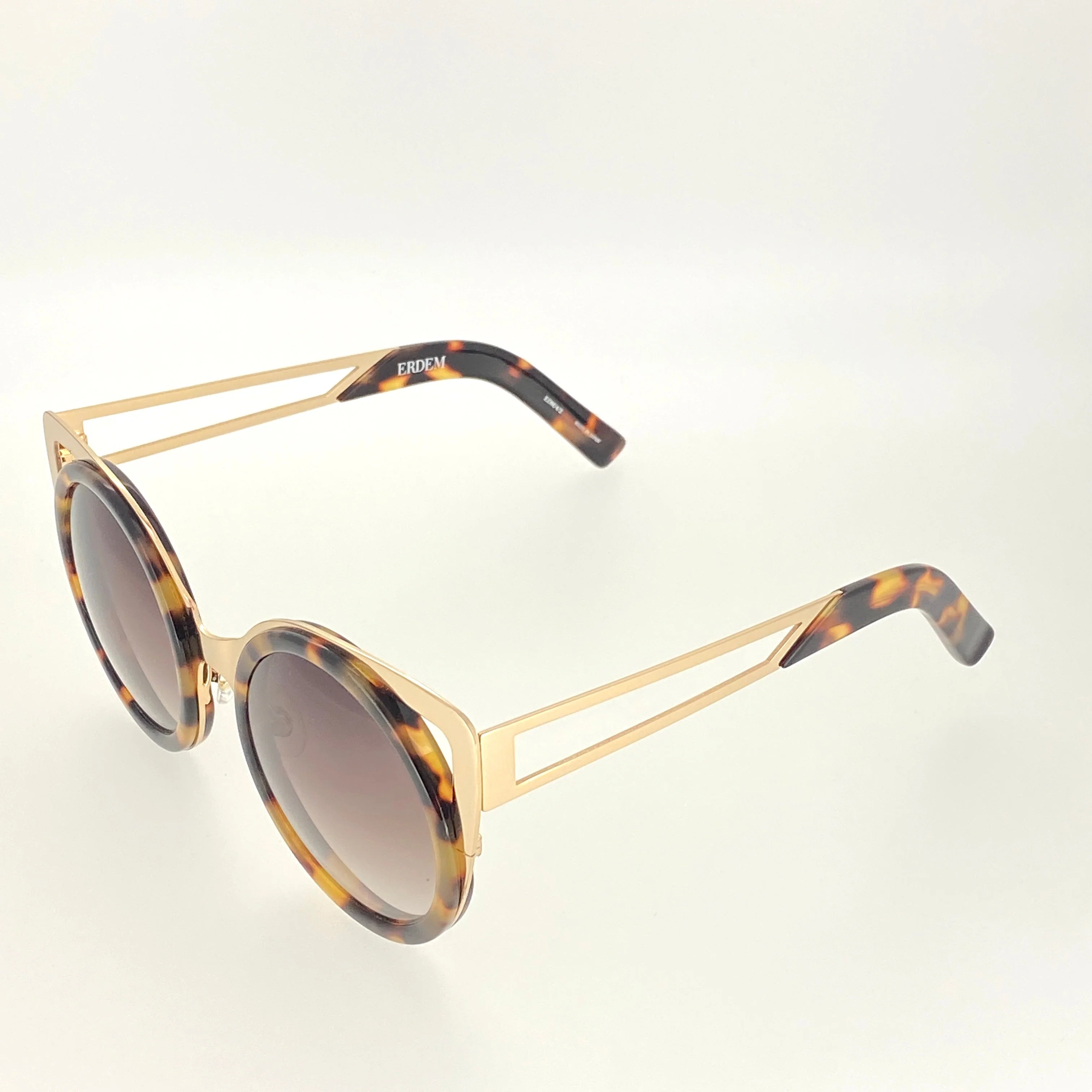 Erdem Ladies Sunglasses Cat Eye Tortoise Shell Gold and Brown - Image 9