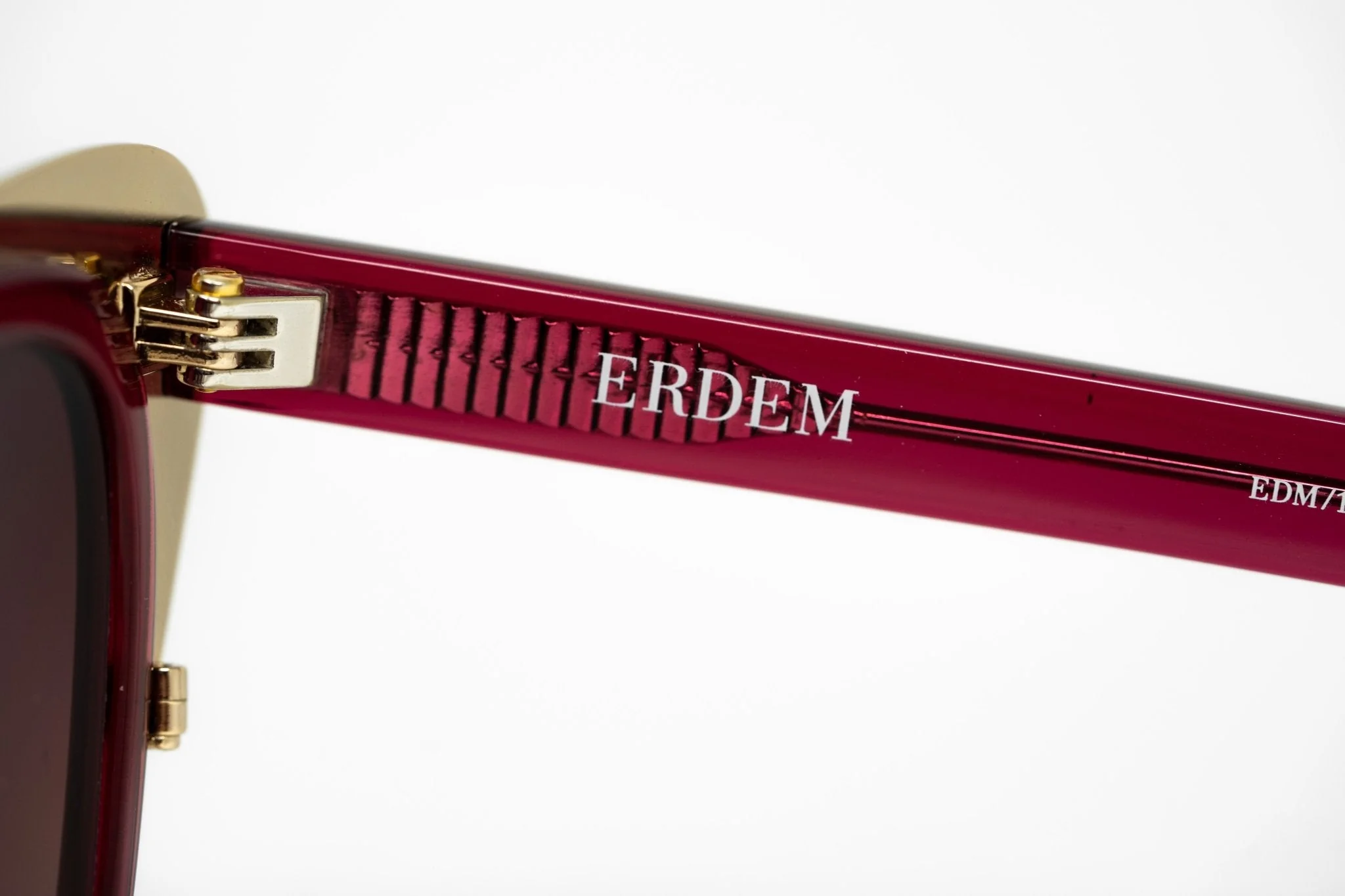 Erdem Sunglasses Cat Eye Gold and Maroon - Image 10