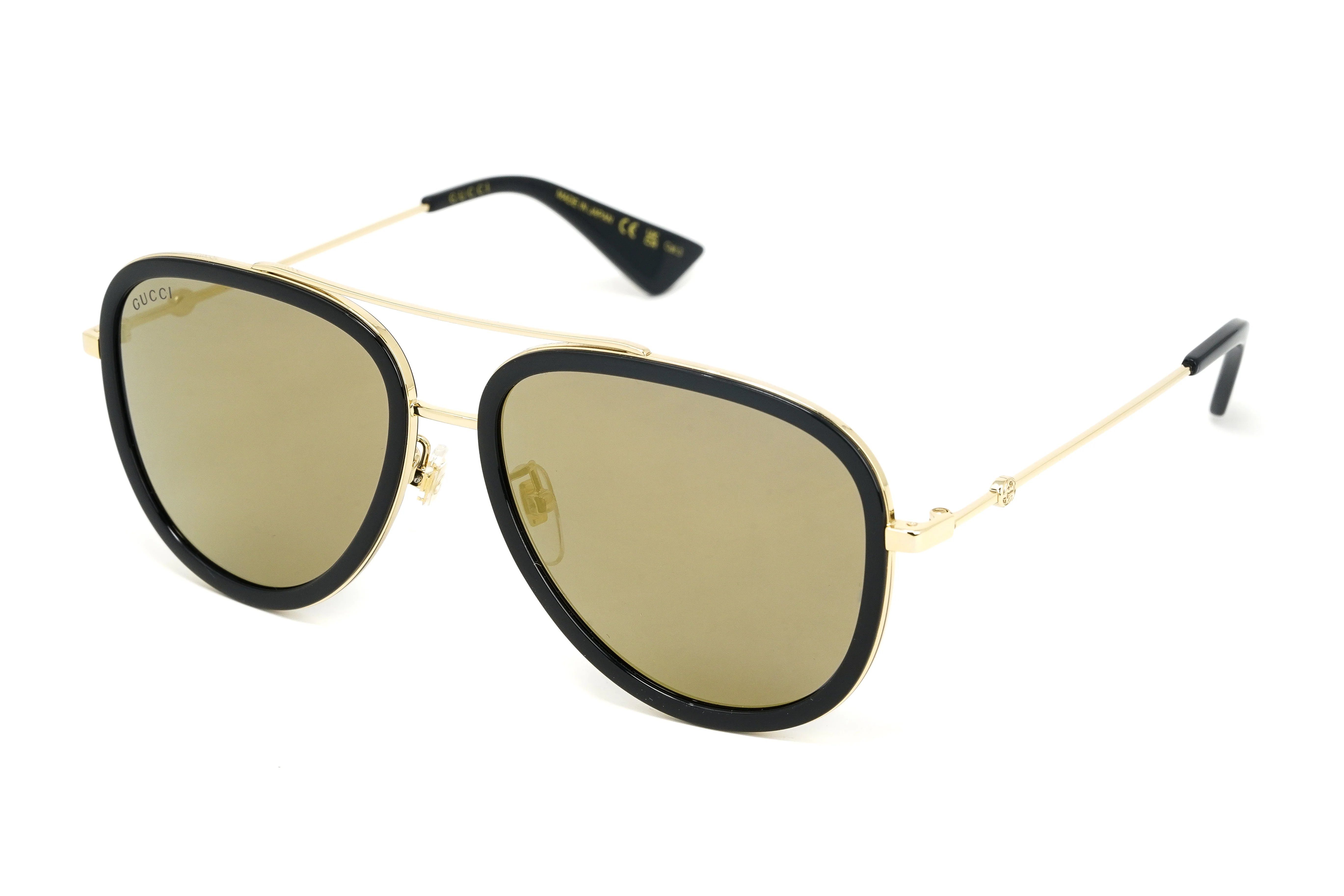 Gucci Women's Sunglasses Oversized Pilot Black/Gold - Image 2