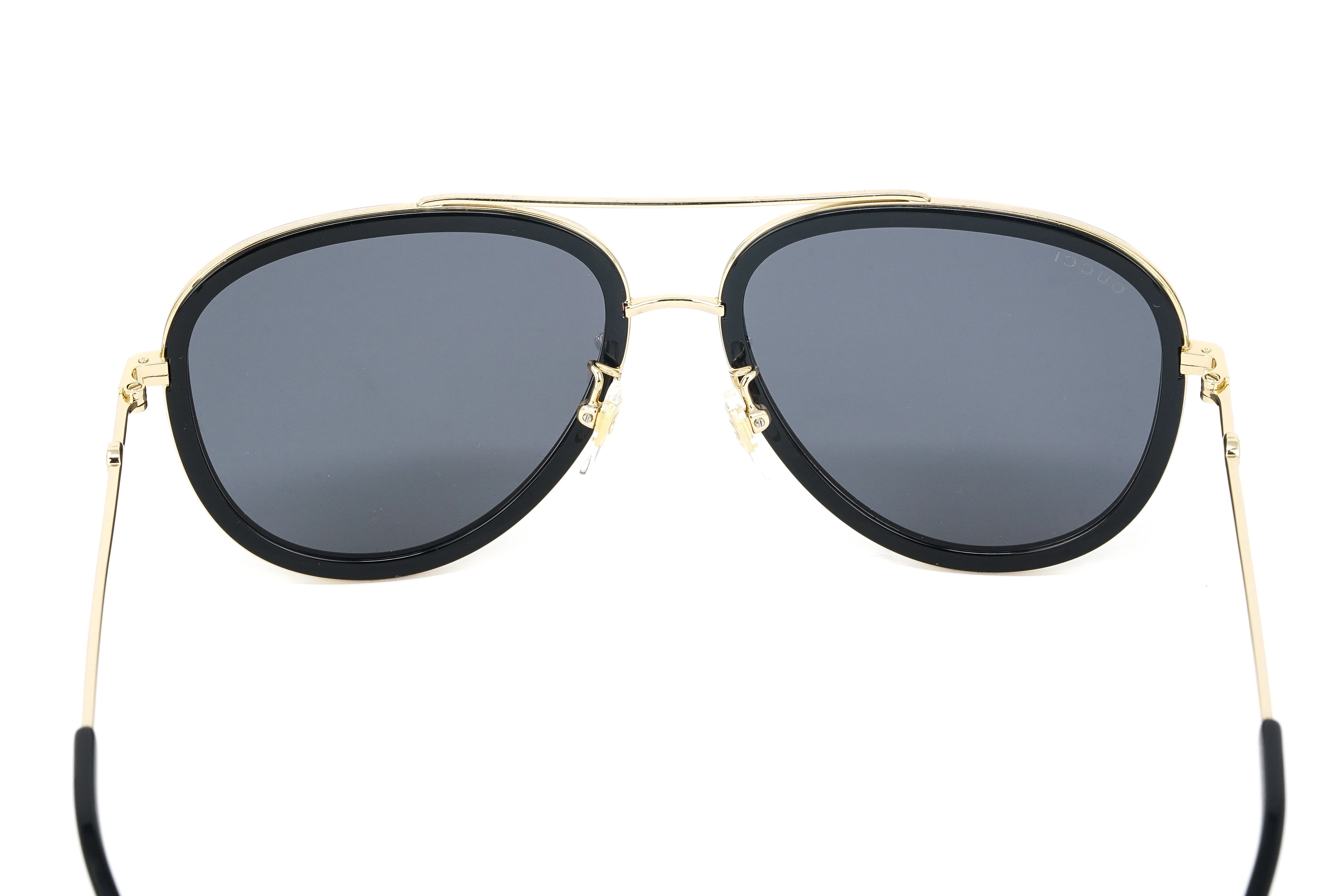 Gucci Women's Sunglasses Oversized Pilot Black/Gold - Image 7