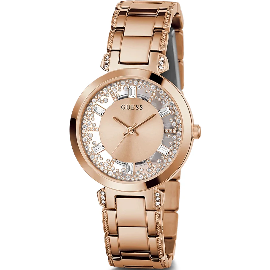 Guess Crystal Clear Ladies Rose Gold Watch - Image 4