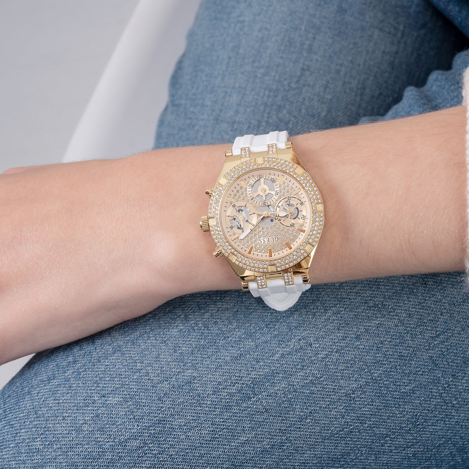 Guess Ladies Heiress Gold Watch - Image 4