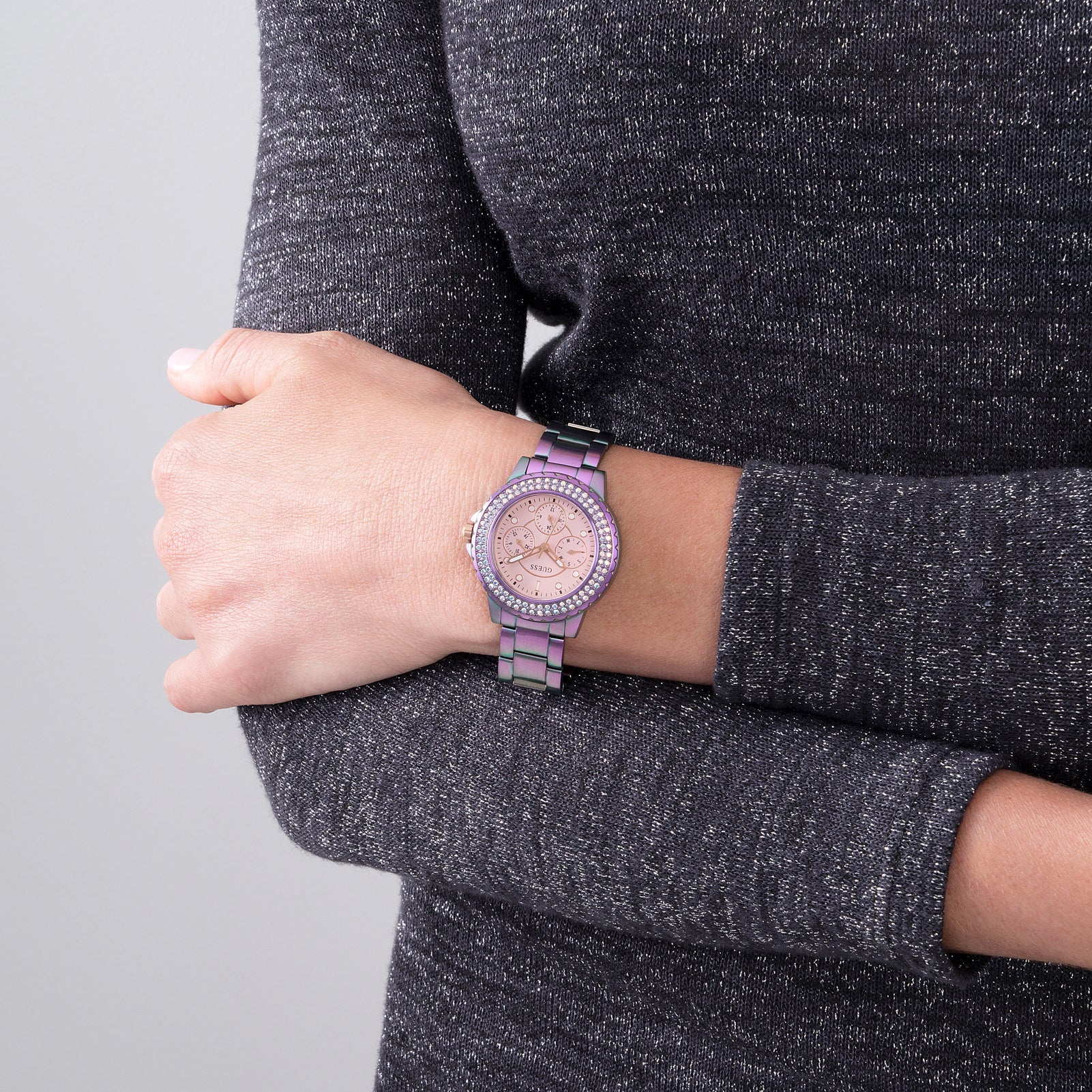 Guess Ladies Crown Jewel Iridescent Watch - Image 6