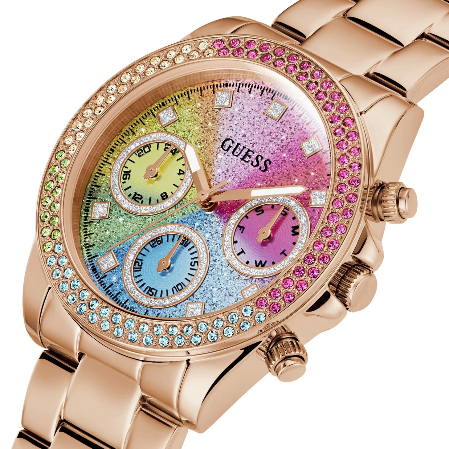 Guess Ladies Sol Rose Gold Watch - Image 2