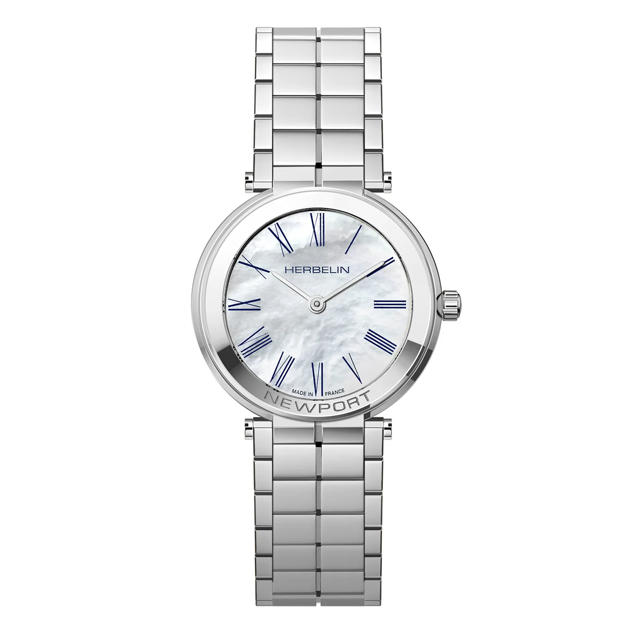 Herbelin Newport Slim Ladies White Mother of Pearl Watch