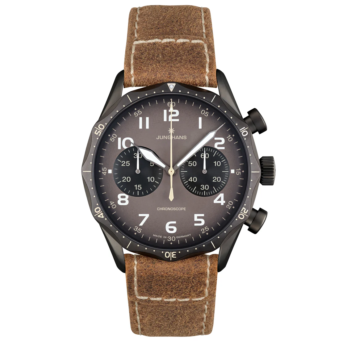 Junghans Meister Pilot Men's Black/Brown Watch