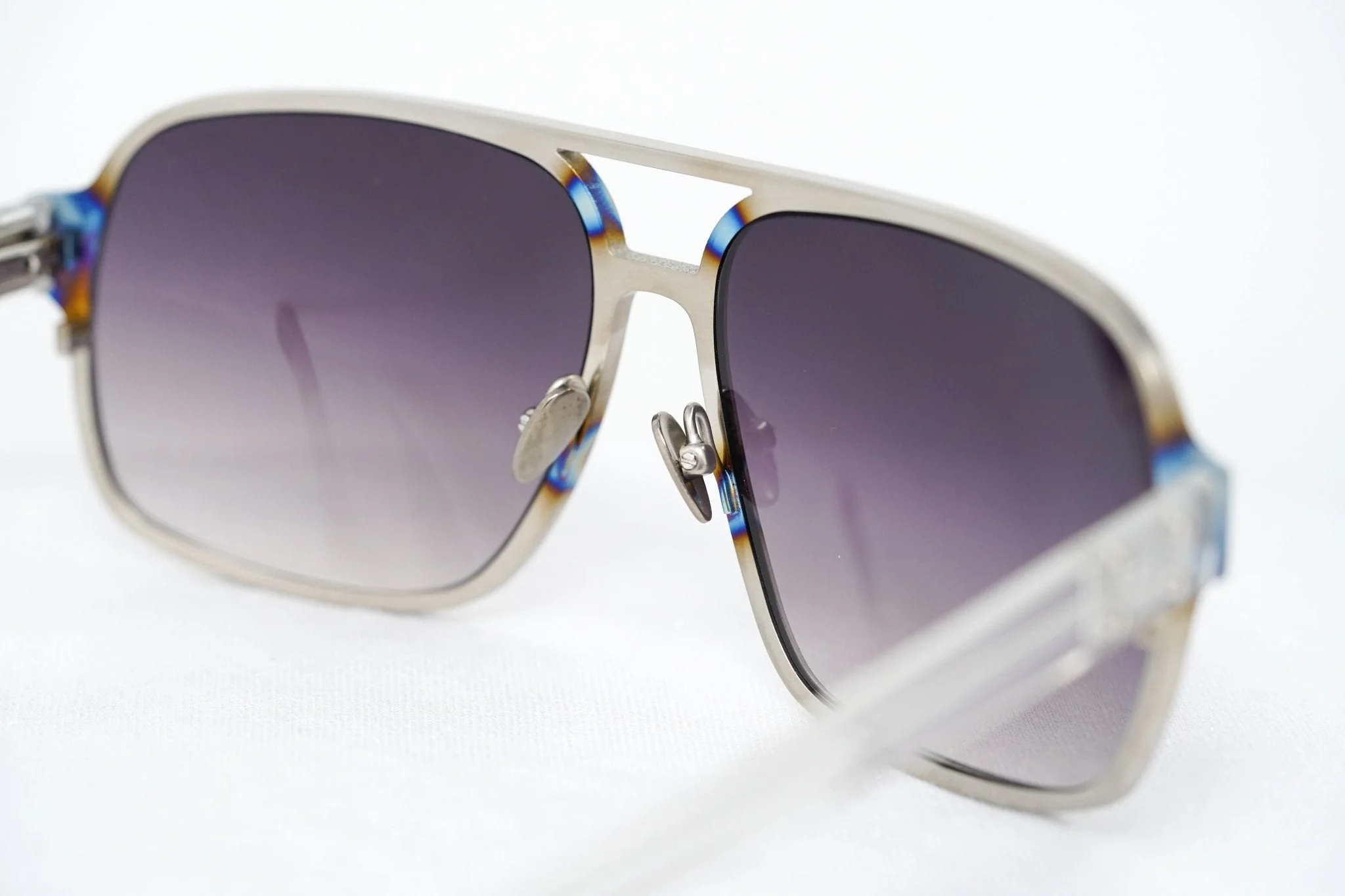 Kris Van Assche Sunglasses Rectangular Purple and Metalic SIlver - Image 14
