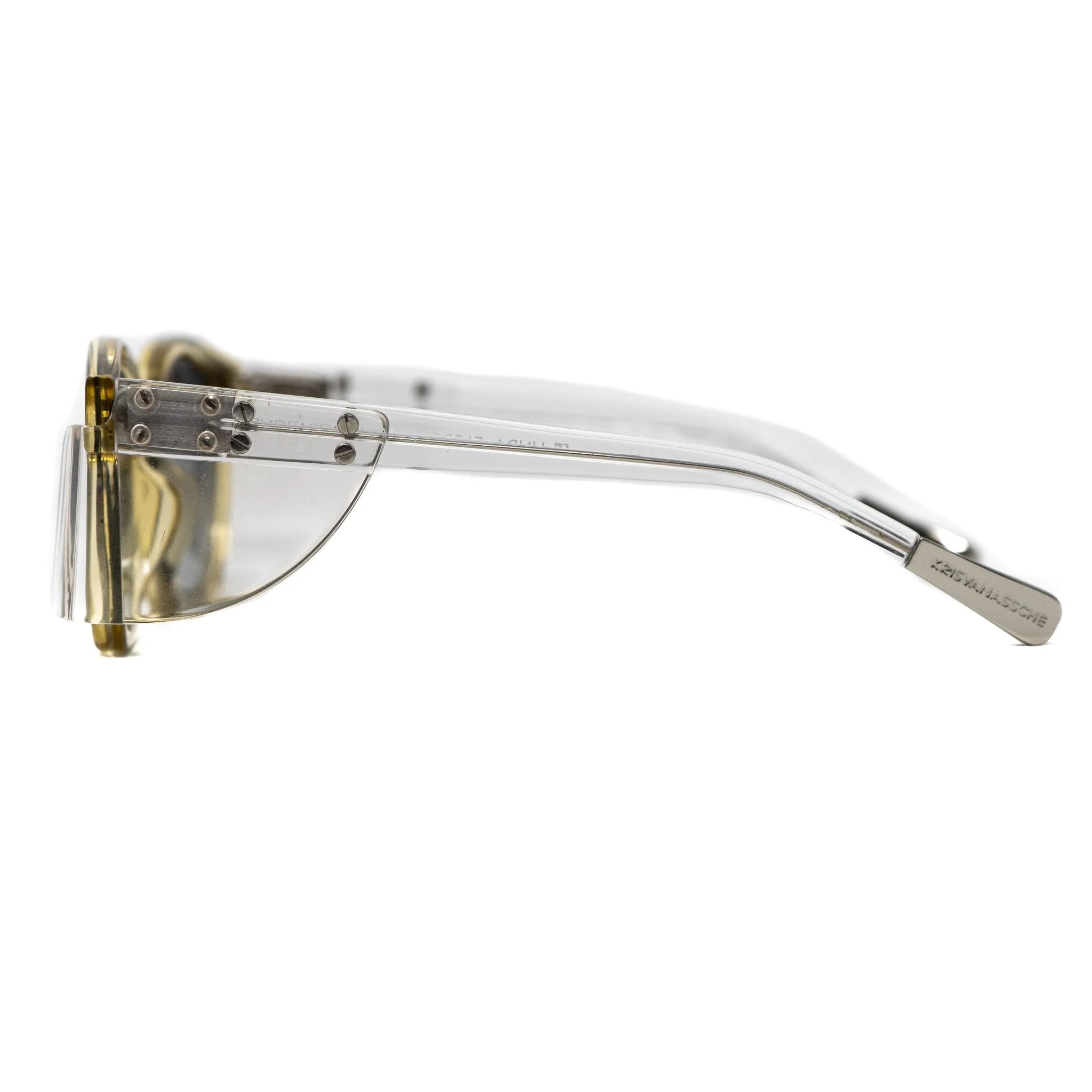 Kris Van Assche Sunglasses Oval Translucent Yellow and Grey - Image 4