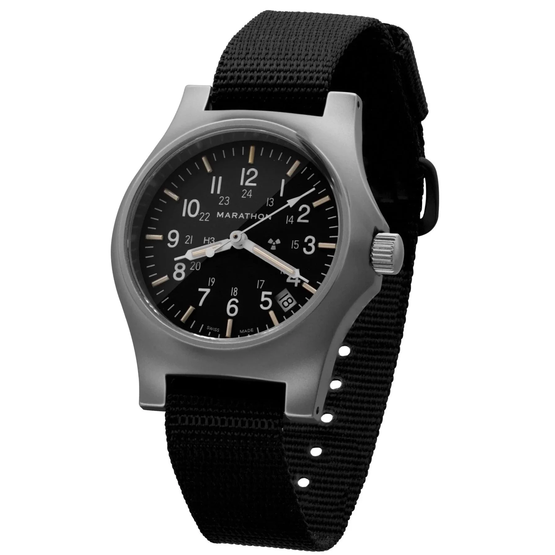 Marathon Re-Issue Stainless Steel GP Quartz with Date (GPQ) 39mm No Government Markings Stainless Steel WW194015SS-NGM - Image 2
