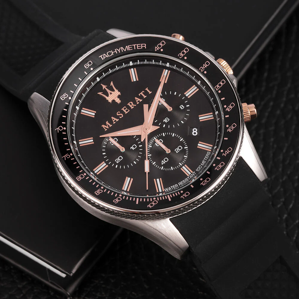 Maserati Men's Black Sfida Watch - Image 6