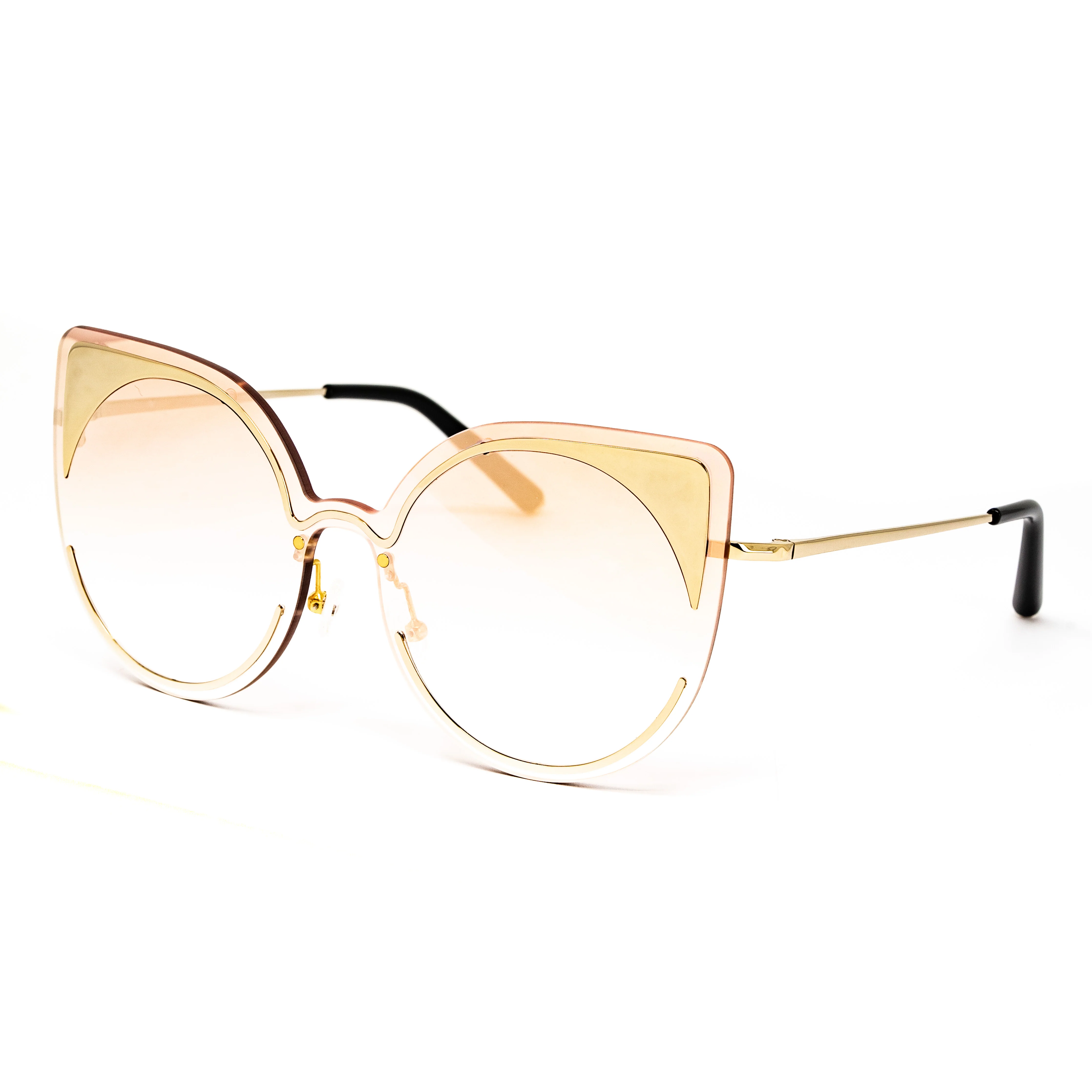 Matthew Williamson x Linda Farrow Gold Cat-eye Sunglasses