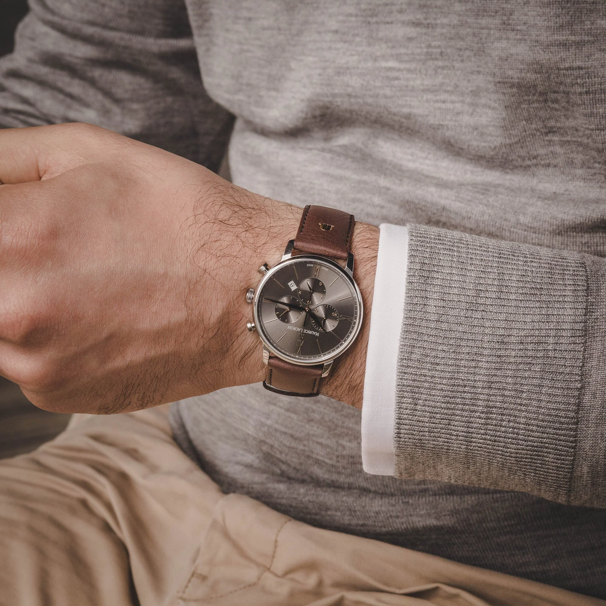Maurice Lacroix Men's Grey Eliros Chronograph Watch - Image 5