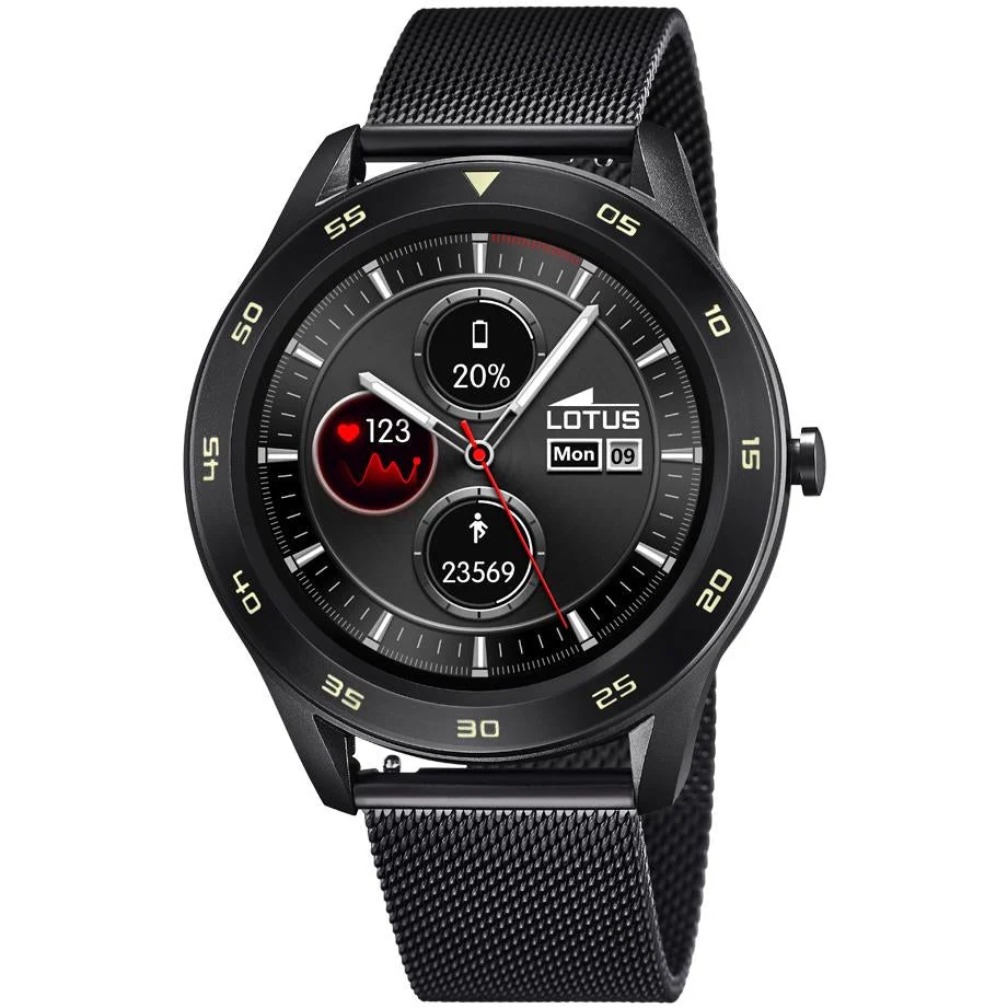 Lotus Men's Black Smartime Watch