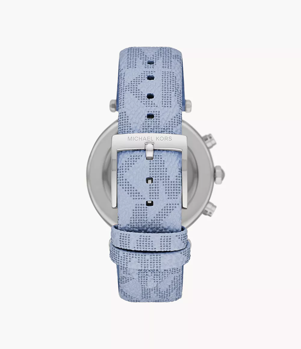 Michael Kors Ladies Watch Parker Chronograph 39mm White Blue - Image 4