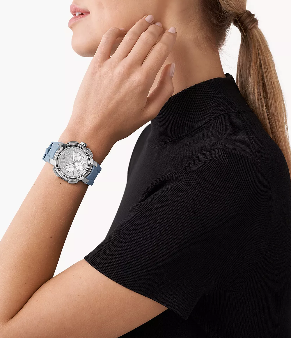 Michael Kors Ladies Watch Sidney Multifunction 42mm White Blue - Image 2
