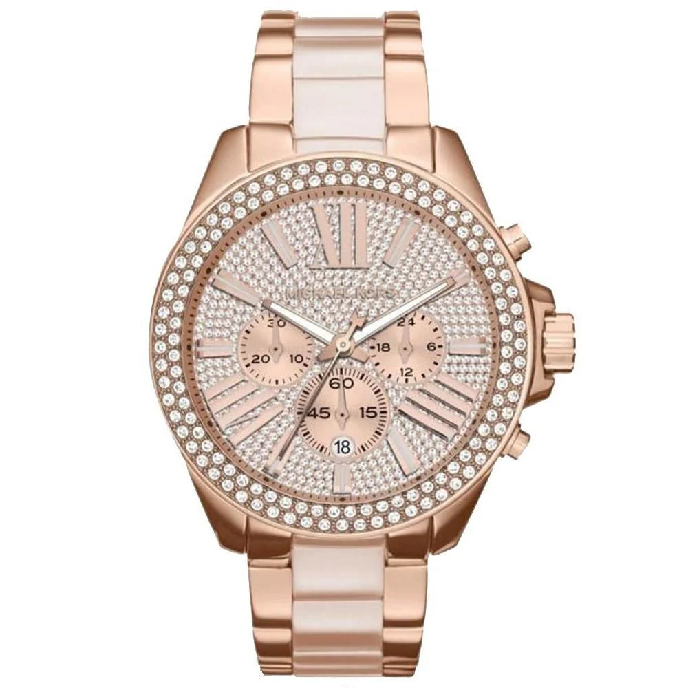 Michael Kors Ladies Wren Rose Gold Chronograph Watch