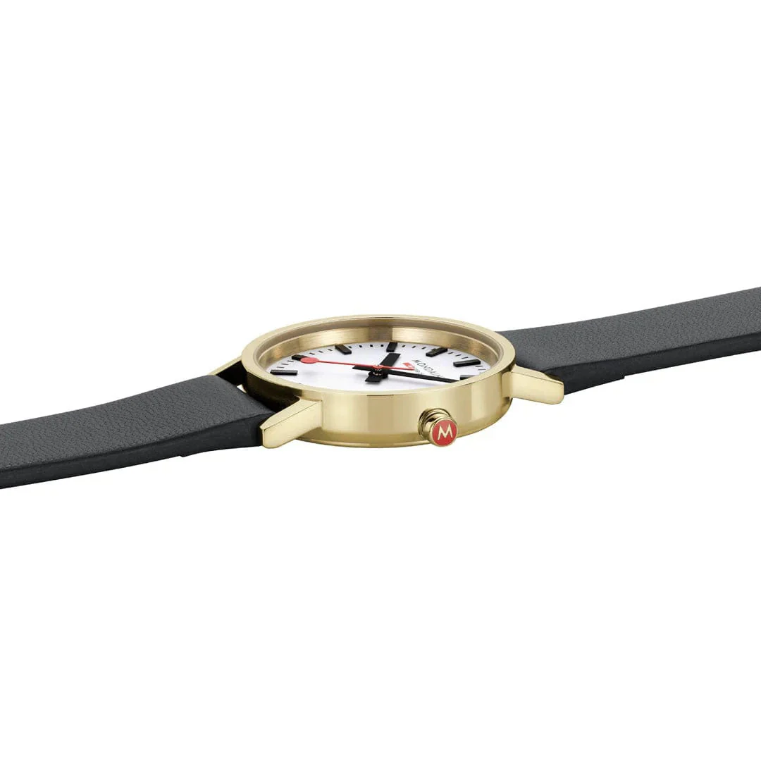Mondaine Classic 30mm Gold Ladies' White Watch - Image 5