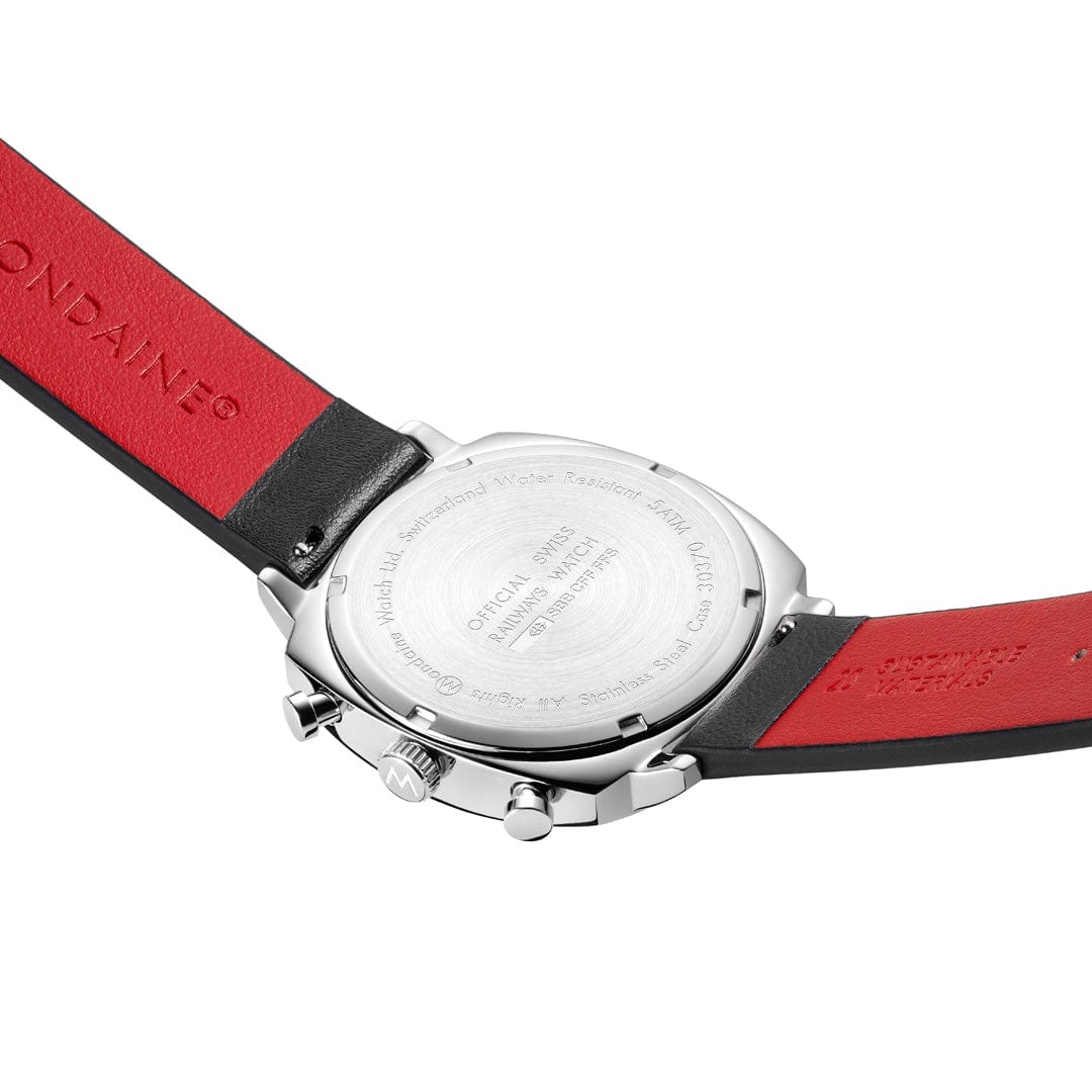 Mondaine Grand Cushion Chrono Square Men's Black Watch - Image 13