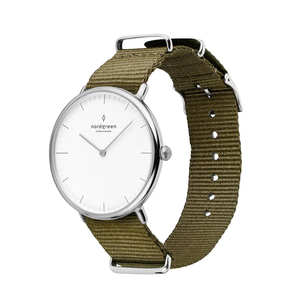 Nordgreen Native Army Green Nylon 36mm Silver Case Watch - Image 3