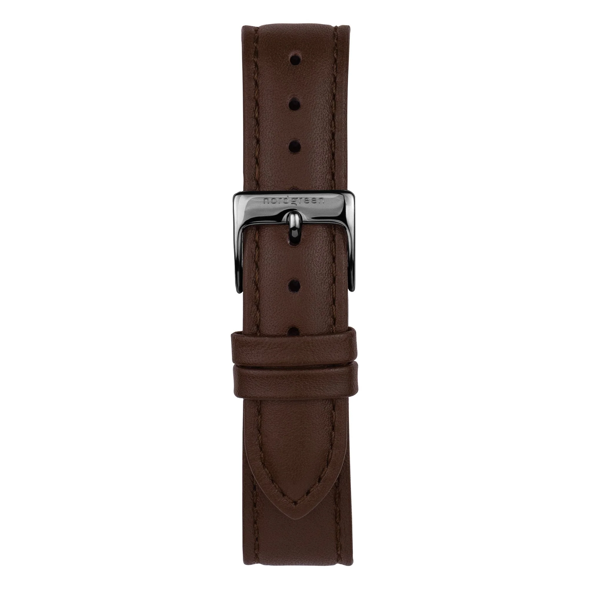 Nordgreen Native Dark Brown Leather 40mm Gun Metal Case Watch - Image 2