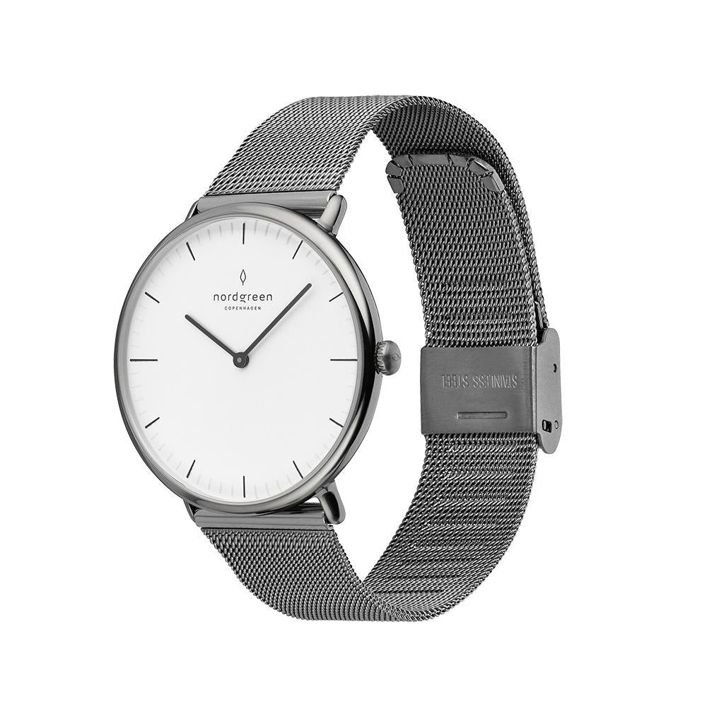 Nordgreen Native Gun Metal Mesh 32mm Gun Metal Case Watch - Image 4