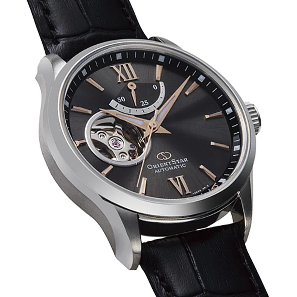 Orient Star Contemporary Open Heart Men's Black Watch - Image 3