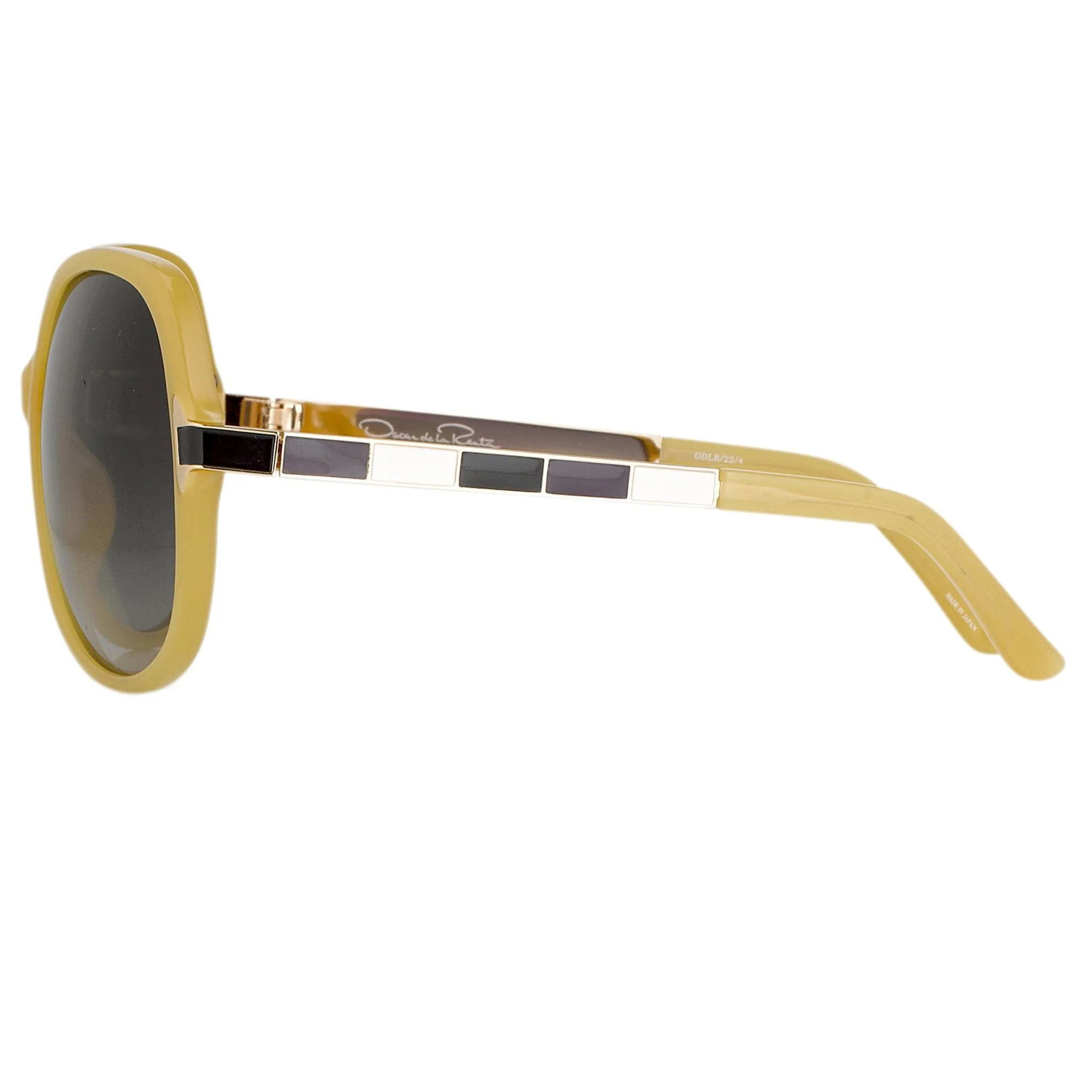 Oscar De La Renta Sunglasses Oversized Beige and Grey - Image 4