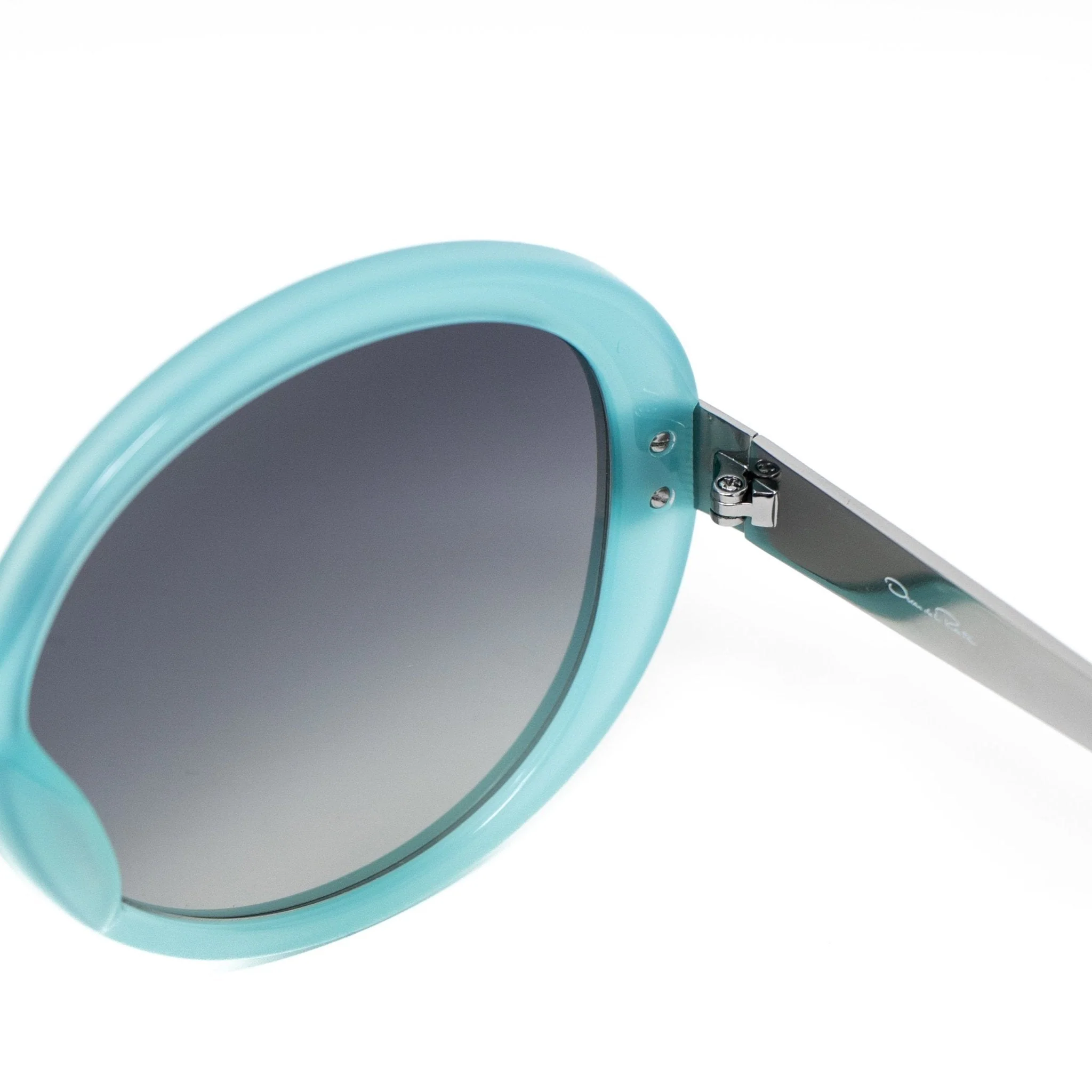 Oscar De La Renta Sunglasses Oversized Aqua and Grey - Image 3