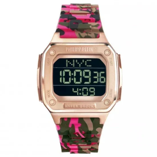 Philipp Plein Watch Unisex Hyper Shock Fuchsia Camo Watch