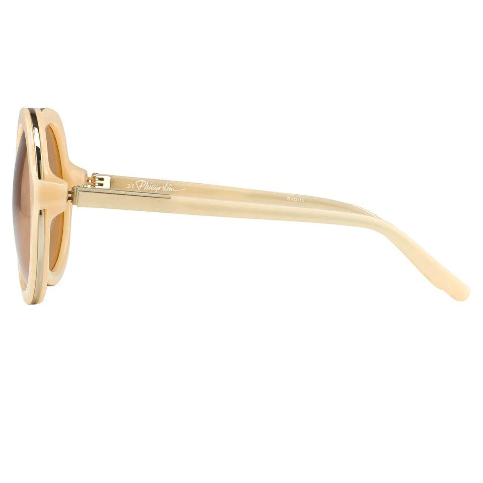 Phillip Lim Sunglasses Round Apricot and Dark Brown - Image 4