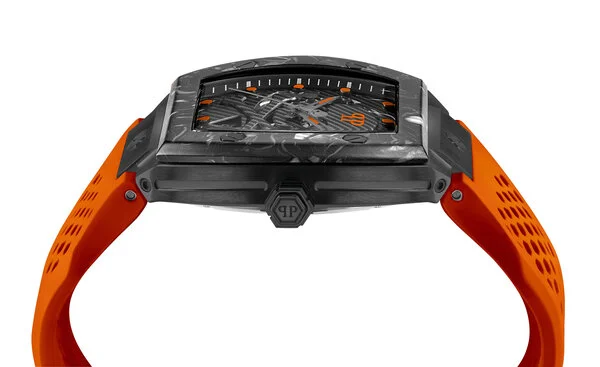 Philipp Plein Mens Watch High-Iconic The Skeleton Sport Master Automatic Orange - Image 2